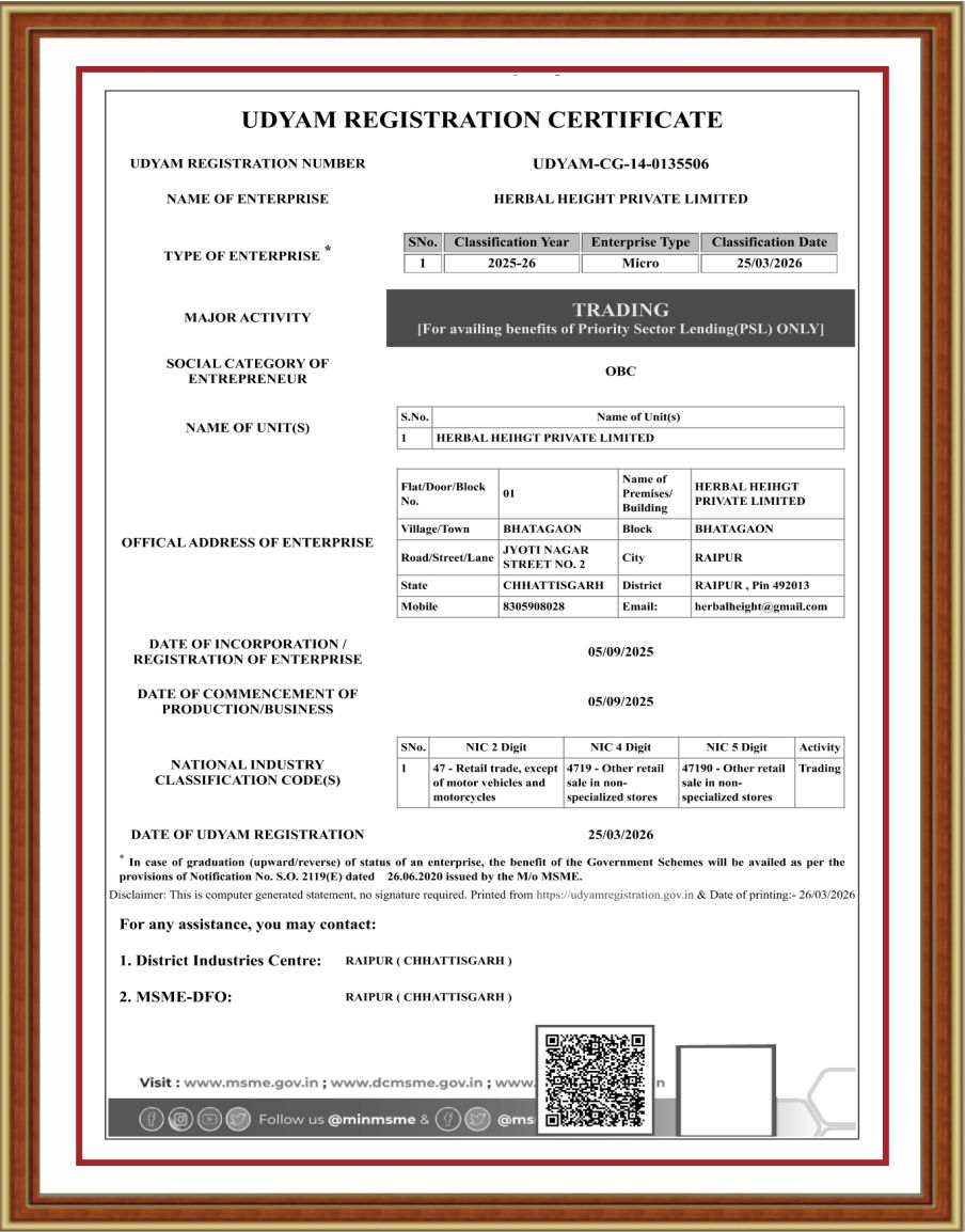 UDYAM MSME CERTIFICATE
