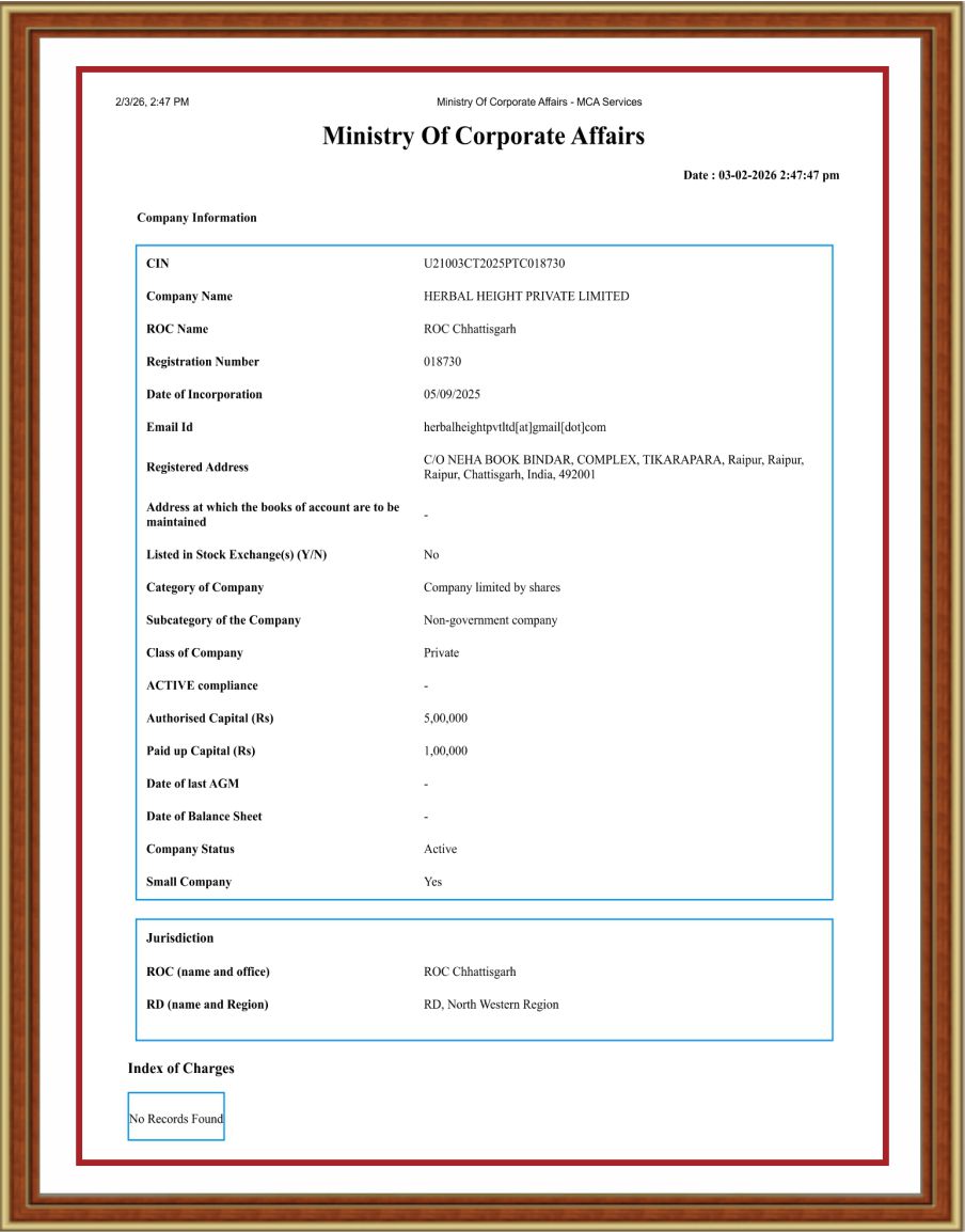MINISTRY OF CORPORATE AFFAIRS